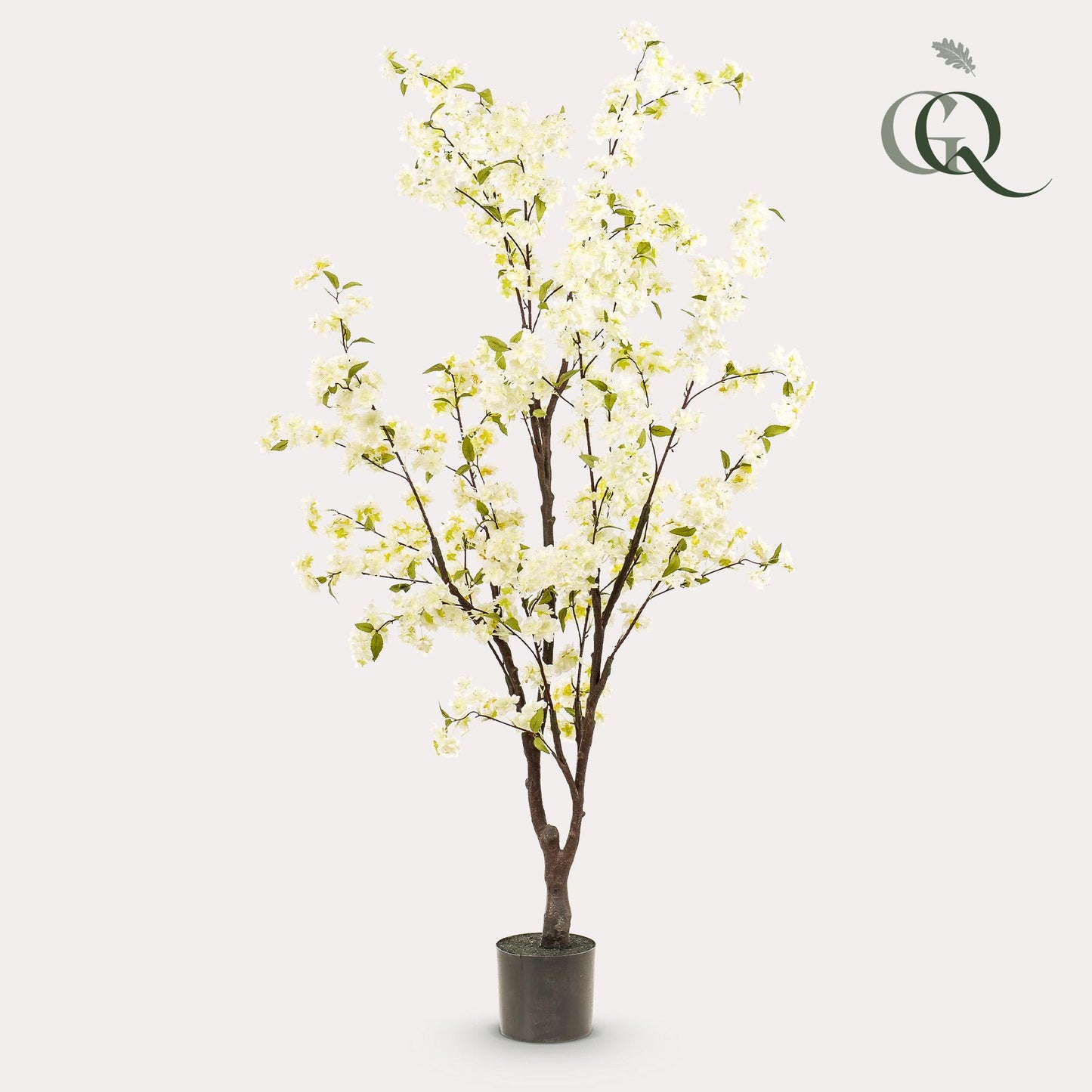 Pianta artificiale - Prunus - Fiore di ciliegio - Bianco - 175 cm