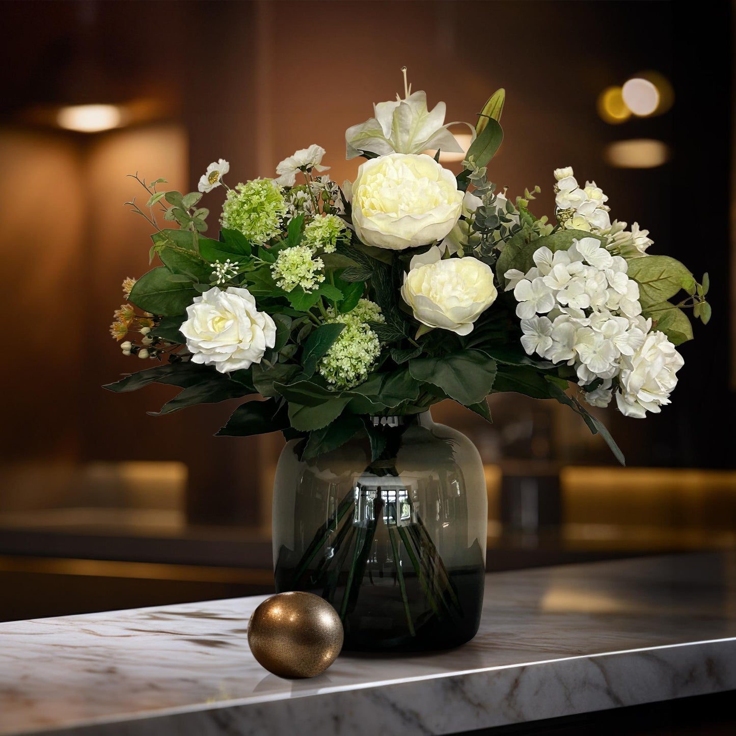 Fiori artificiali - Bouquet - M - White Dream - 60 cm