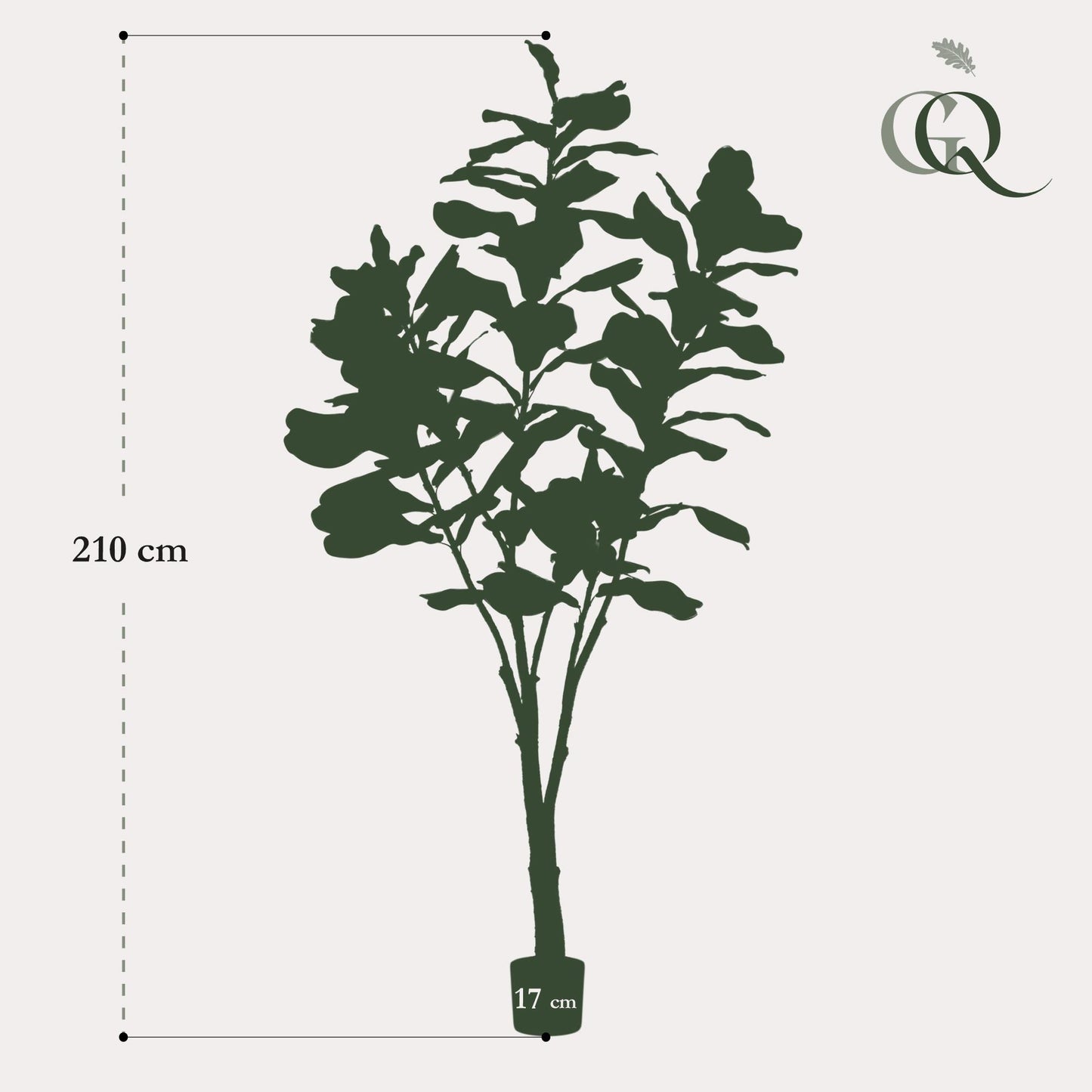 Pianta artificiale - Ficus Lyrata - Pianta di tabacco - 210cm