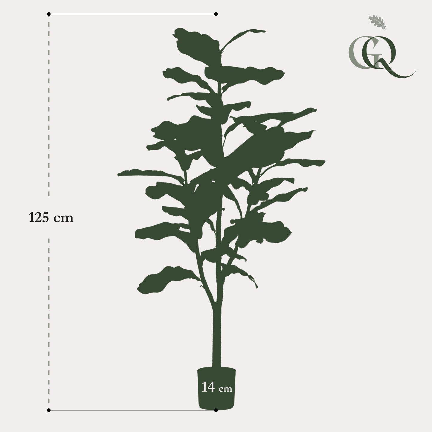 Pianta artificiale - Ficus Lyrata - Pianta di tabacco - 120 cm