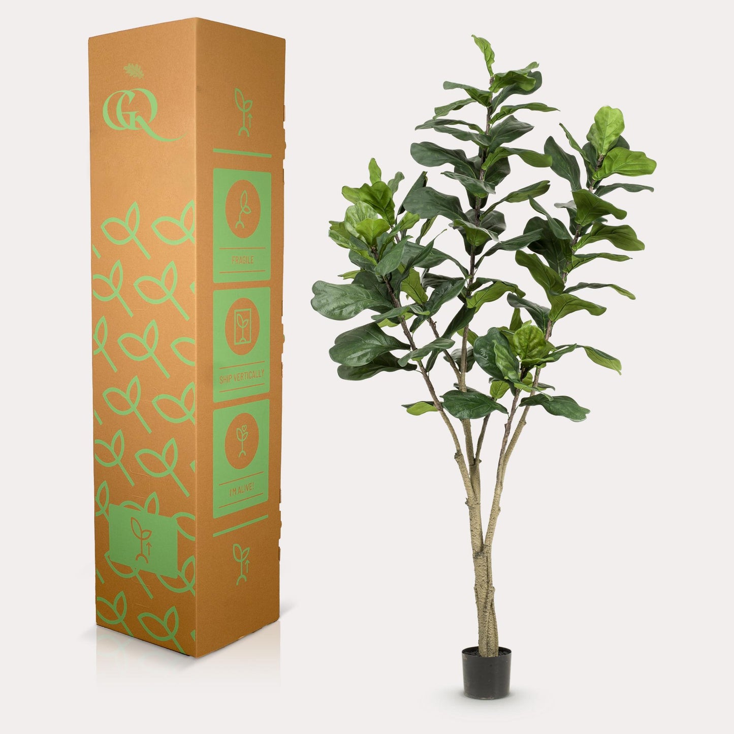 Pianta artificiale - Ficus Lyrata - Pianta di tabacco - 210cm