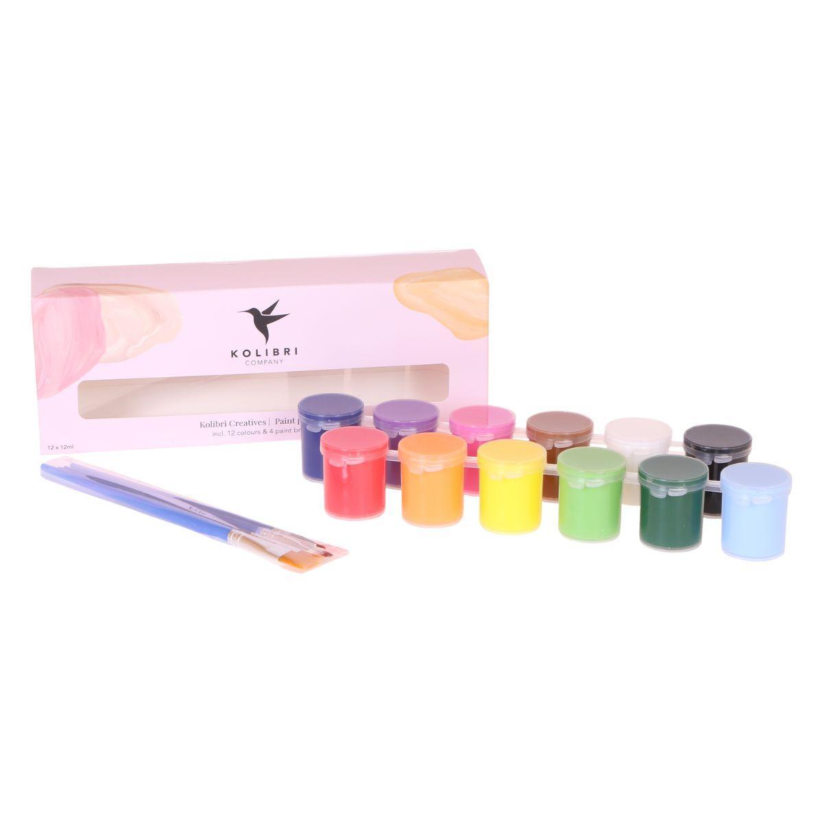 Creativi Kolibri | Pacchetto pittura per dipingere 4 vasi da fiori + piante grasse | per 4 persone | Artista alle prime armi