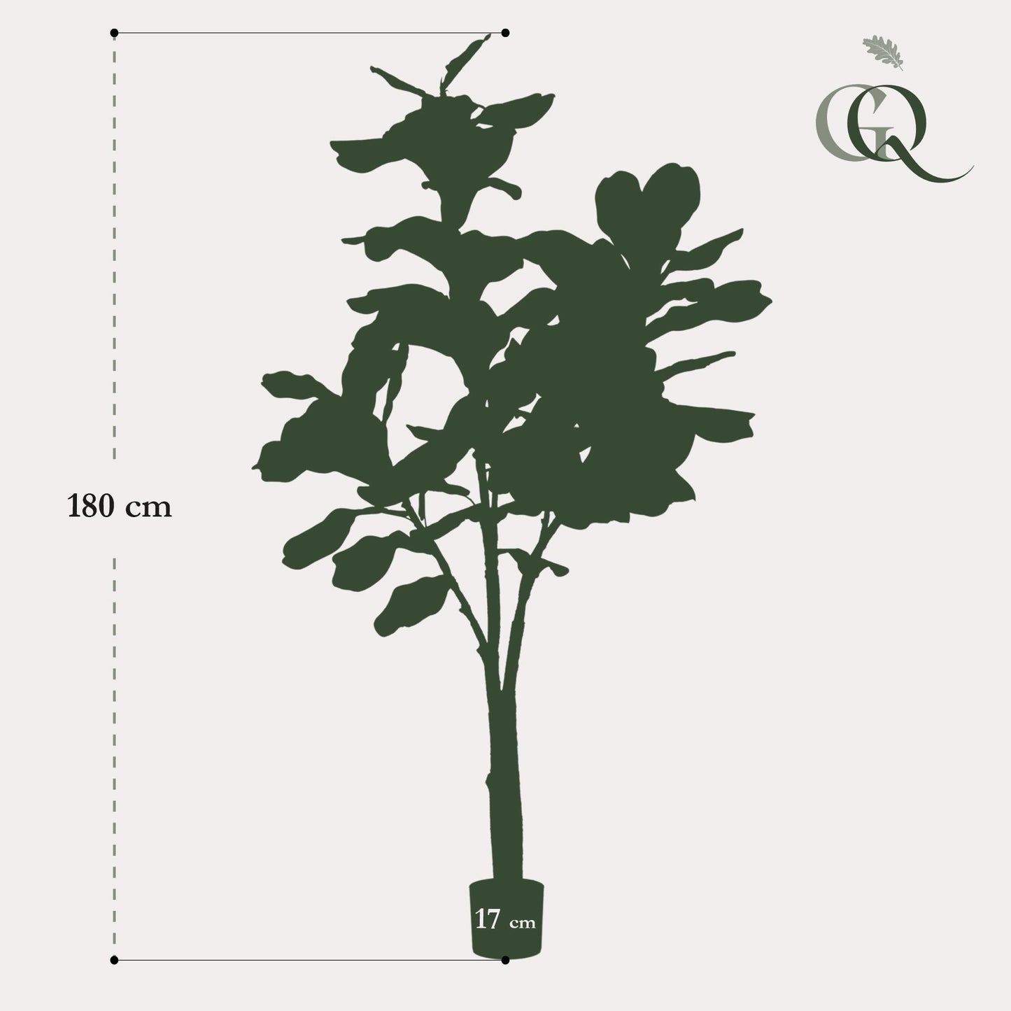 Pianta artificiale - Ficus Lyrata - Pianta di tabacco - 180 cm