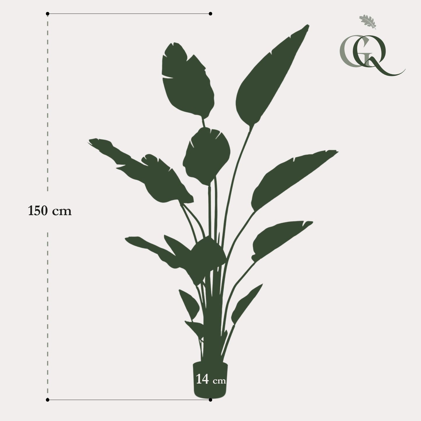 Pianta artificiale - Strelitzia Nicolai - Fiore di uccello del paradiso - 150 cm