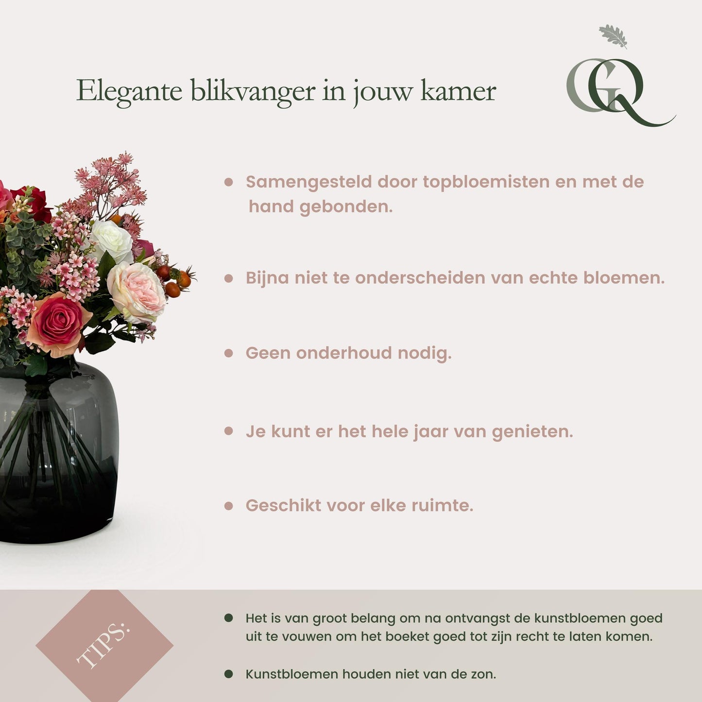 Fiori artificiali - Bouquet - M - White Dream - 60 cm