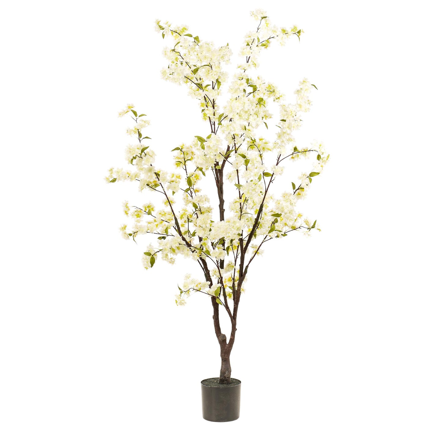 Pianta artificiale - Prunus - Fiore di ciliegio - Bianco - 175 cm