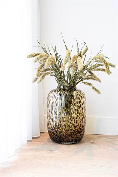 Vase glass - M - H35 W25 -Artic Cheetah Gold