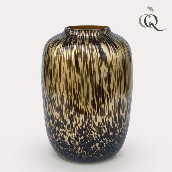 Vase glass - M - H35 W25 -Artic Cheetah Gold