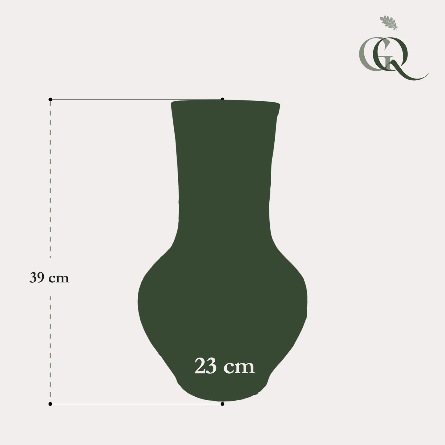 Vase stone M - H39 W23 - Boa Green
