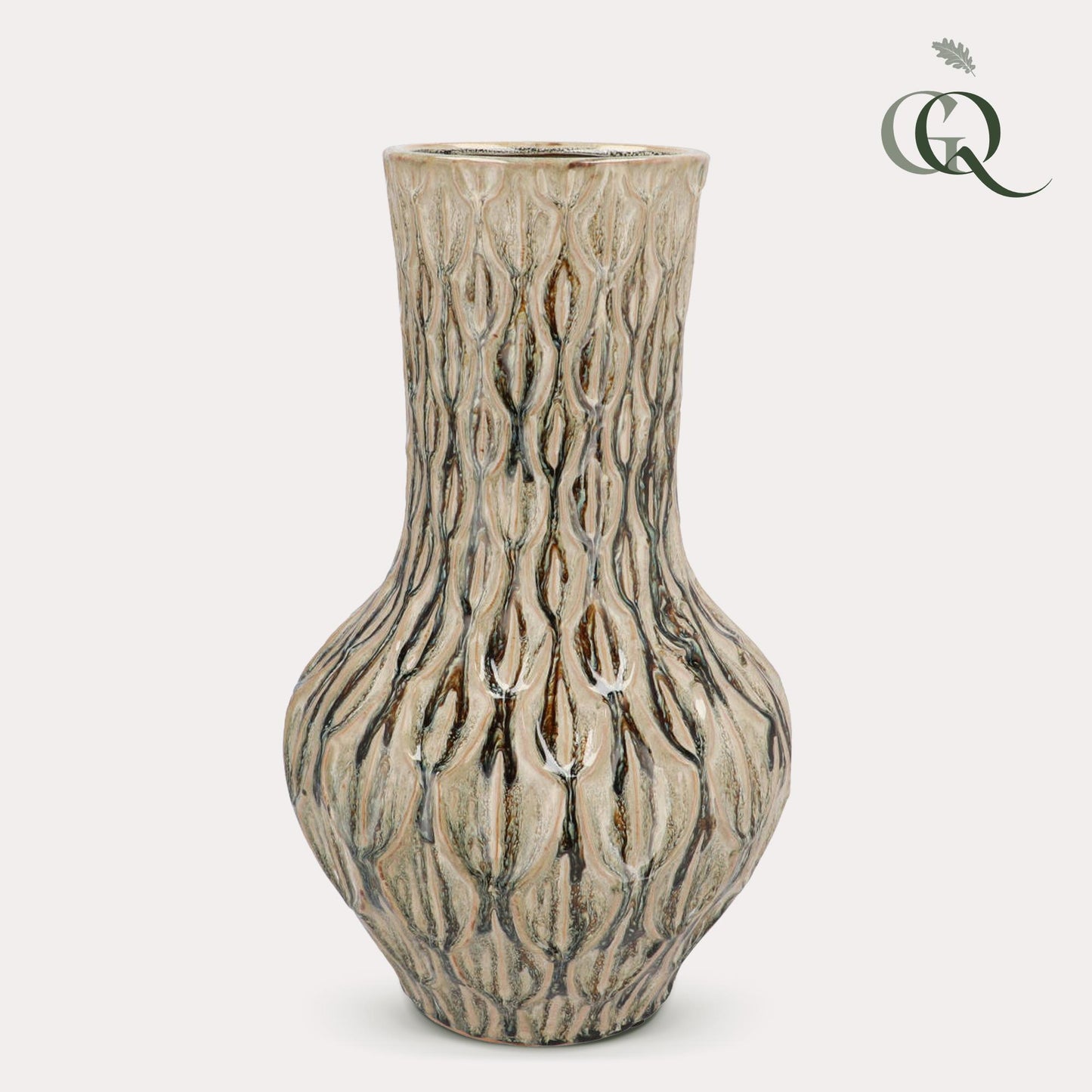 Vase stone M - H39 W23 - Boa Green