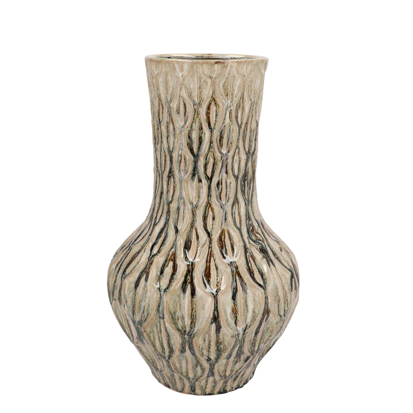 Vase stone M - H39 W23 - Boa Green