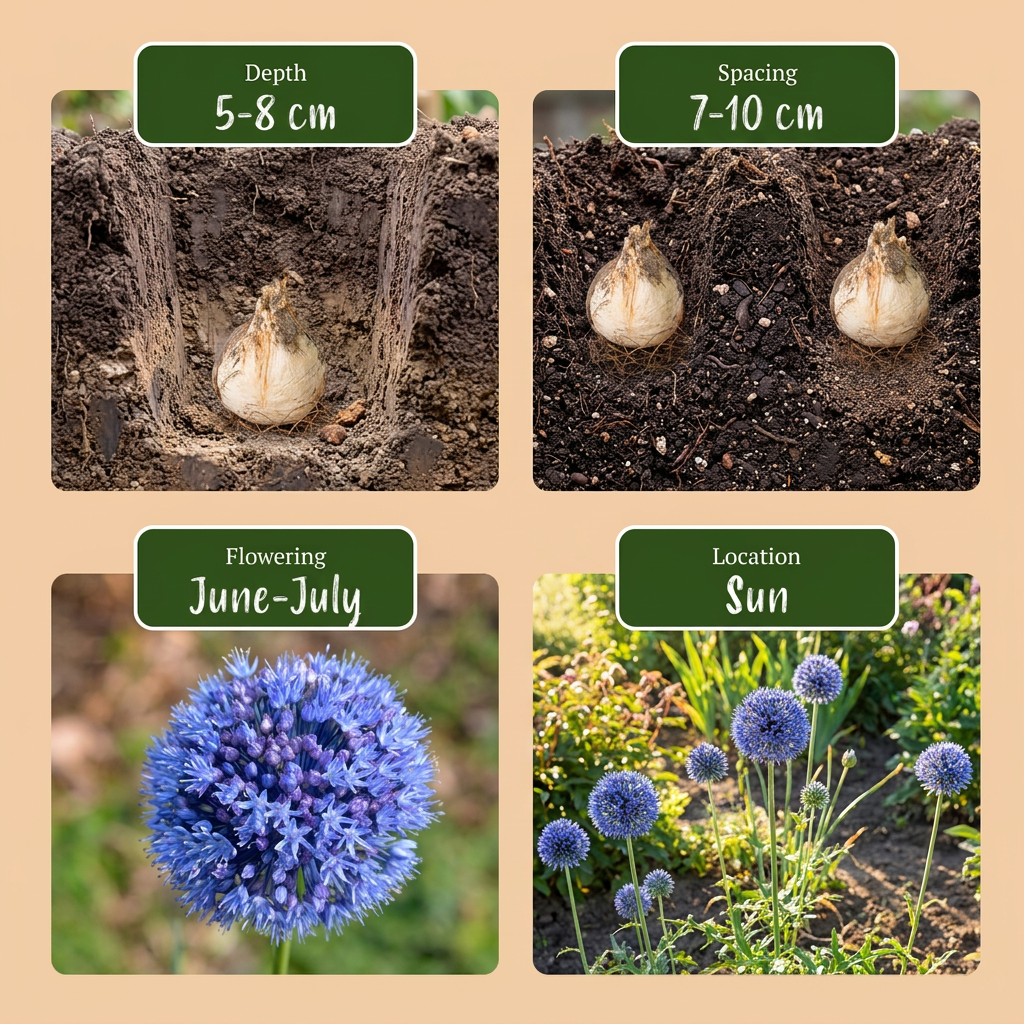 80x Allium Caeruleum - Blauwe sieralui - Blauw - Zomerbloeier - Bolmaat 4/5