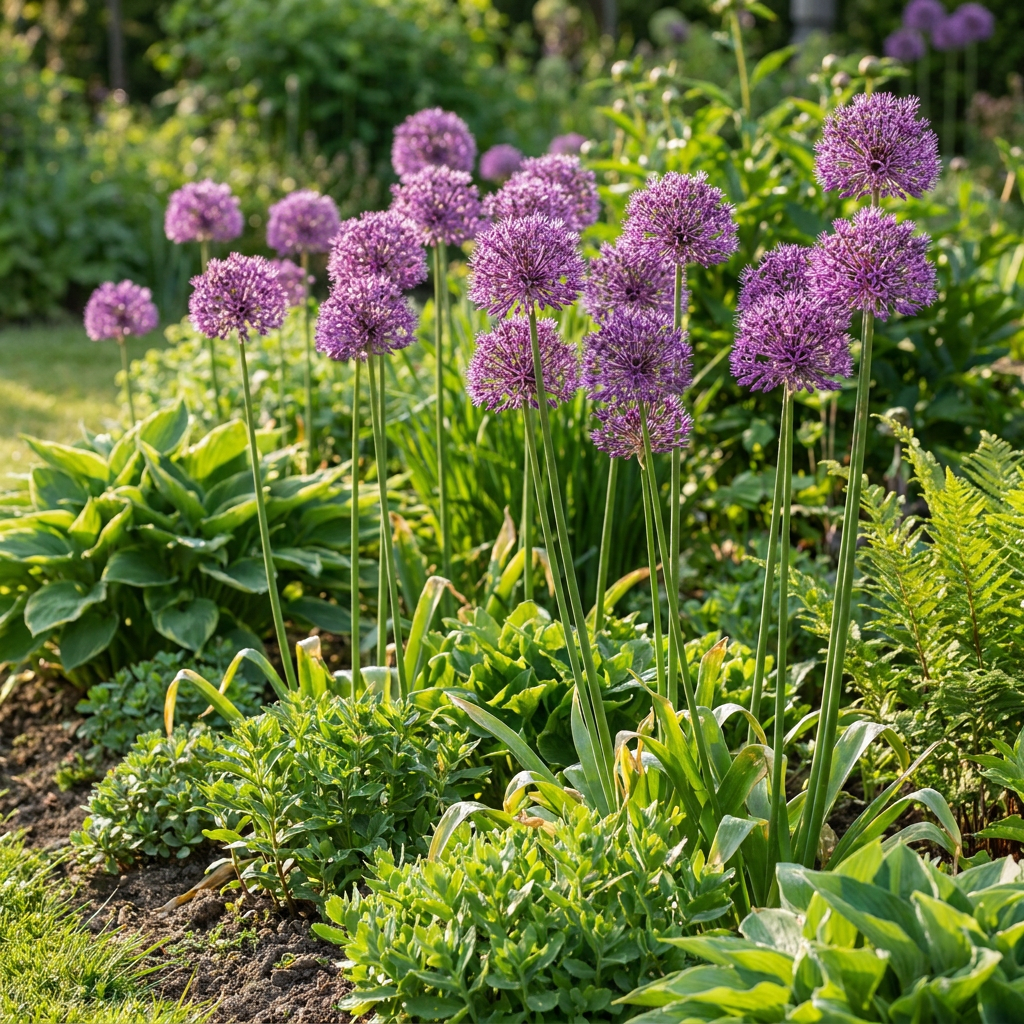 320x Allium Purple Rain - Cipolla ornamentale - Viola - Fioritura estiva - Calibro 10/12