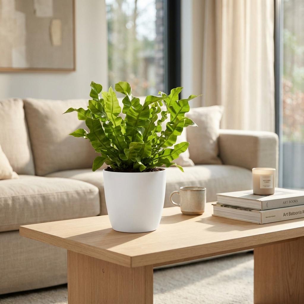 Asplenium Crispy Wave - Asplenium Crispy Wave - 2 Piante - con Vaso Bianco - Vaso 12cm - Altezza - 30cm