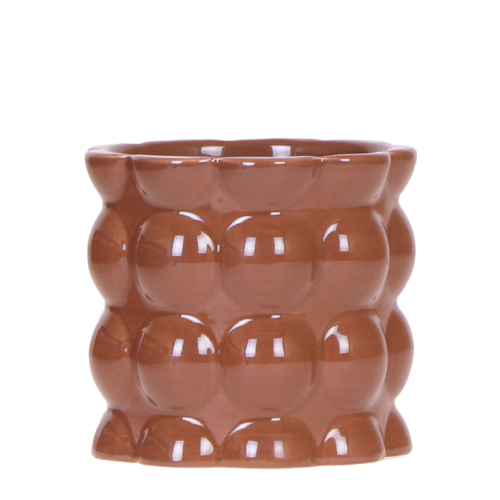 Hummingbird Home | Cotton Shine decorative pot - Brown - Ø9cm
