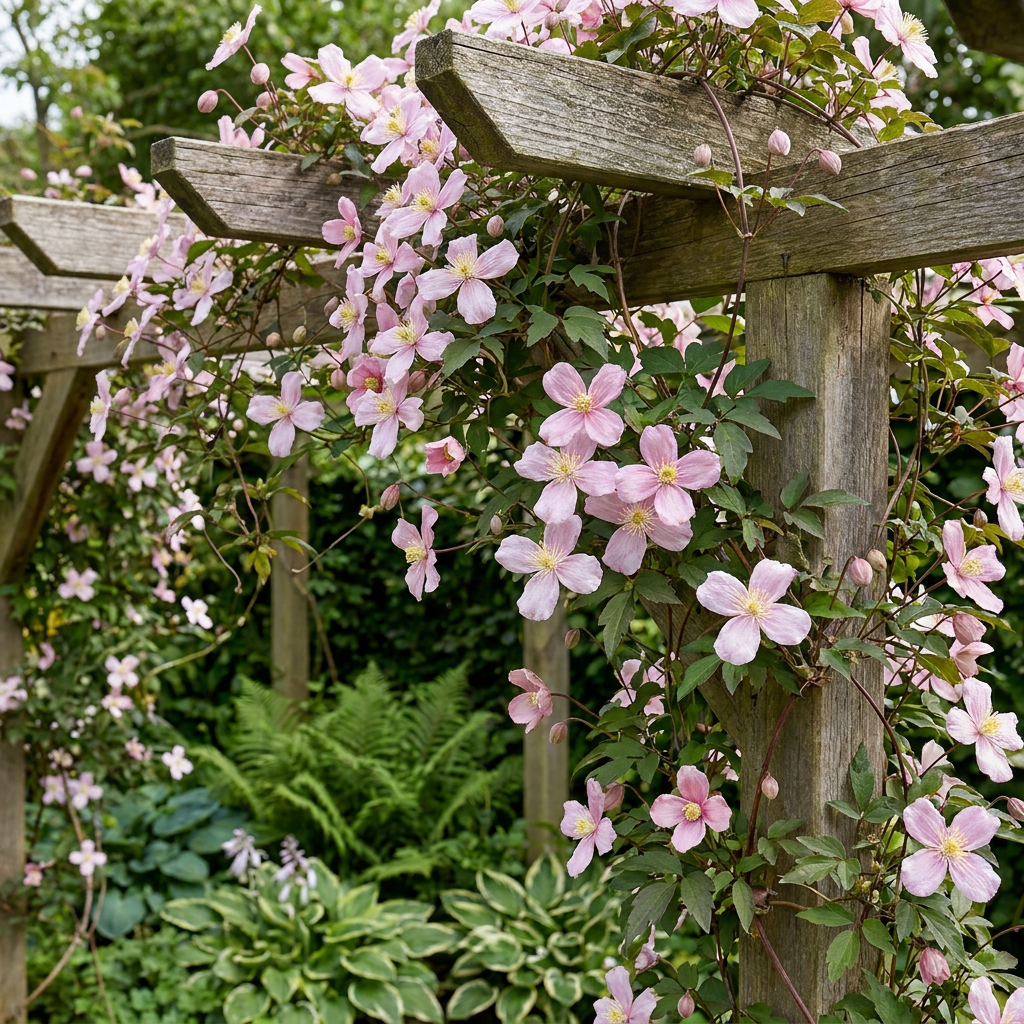 4x Clematis mont. 'Mayleen' - Mountain Clematis - Light Pink - Climbing plant - Ø9cm - ↕35cm