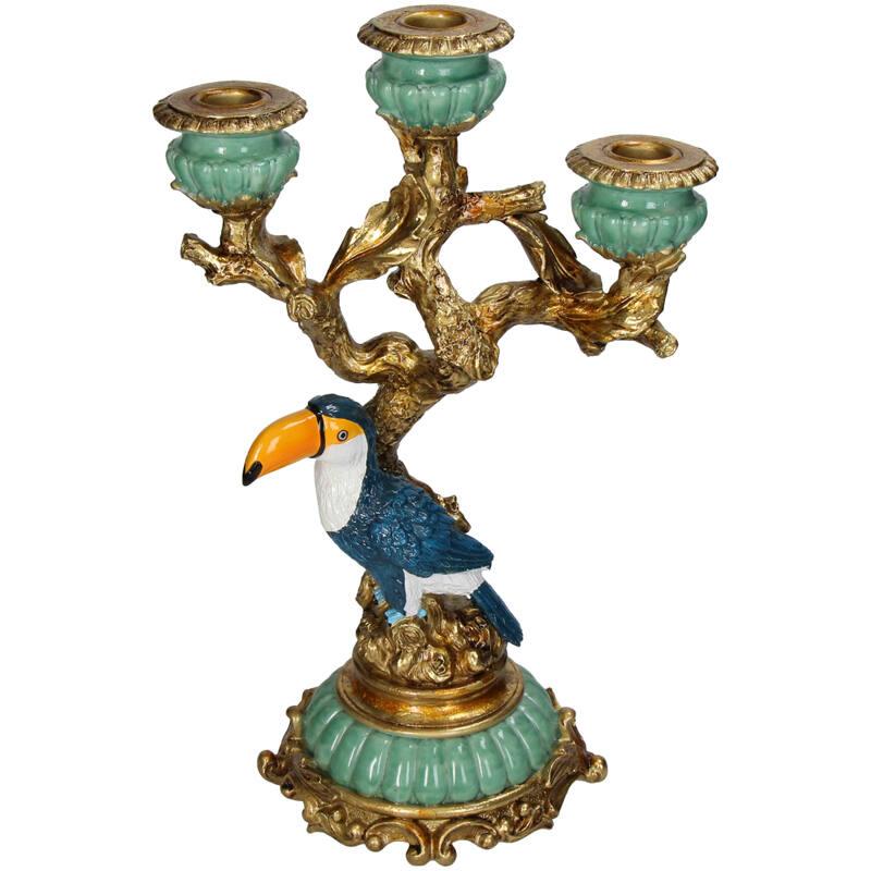 Toucan Candle Holder – Colorful Exotic Design made of Polyresin