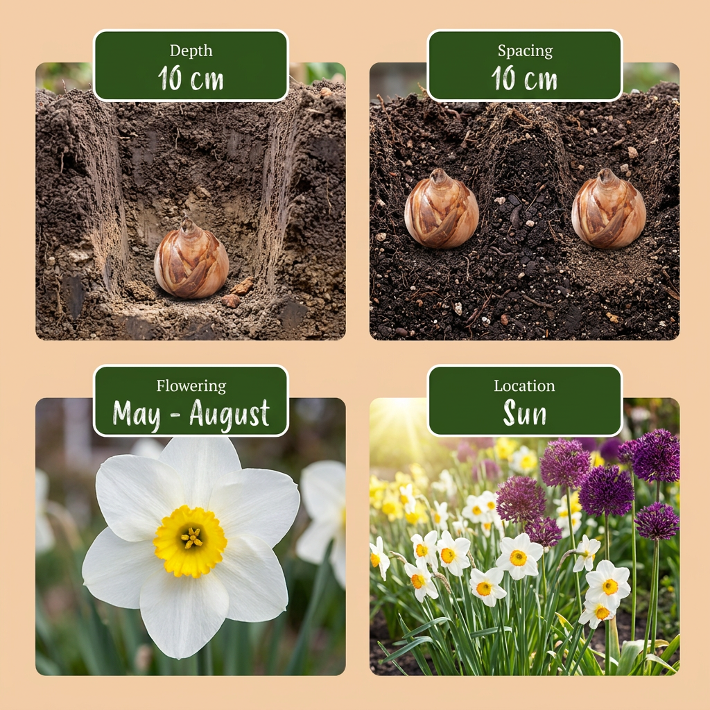 140x Bulbi per Giardino Secco - Piante bulbose da giardino secco - Varie - Fioritura estiva - Dimensione bulbo 10/12