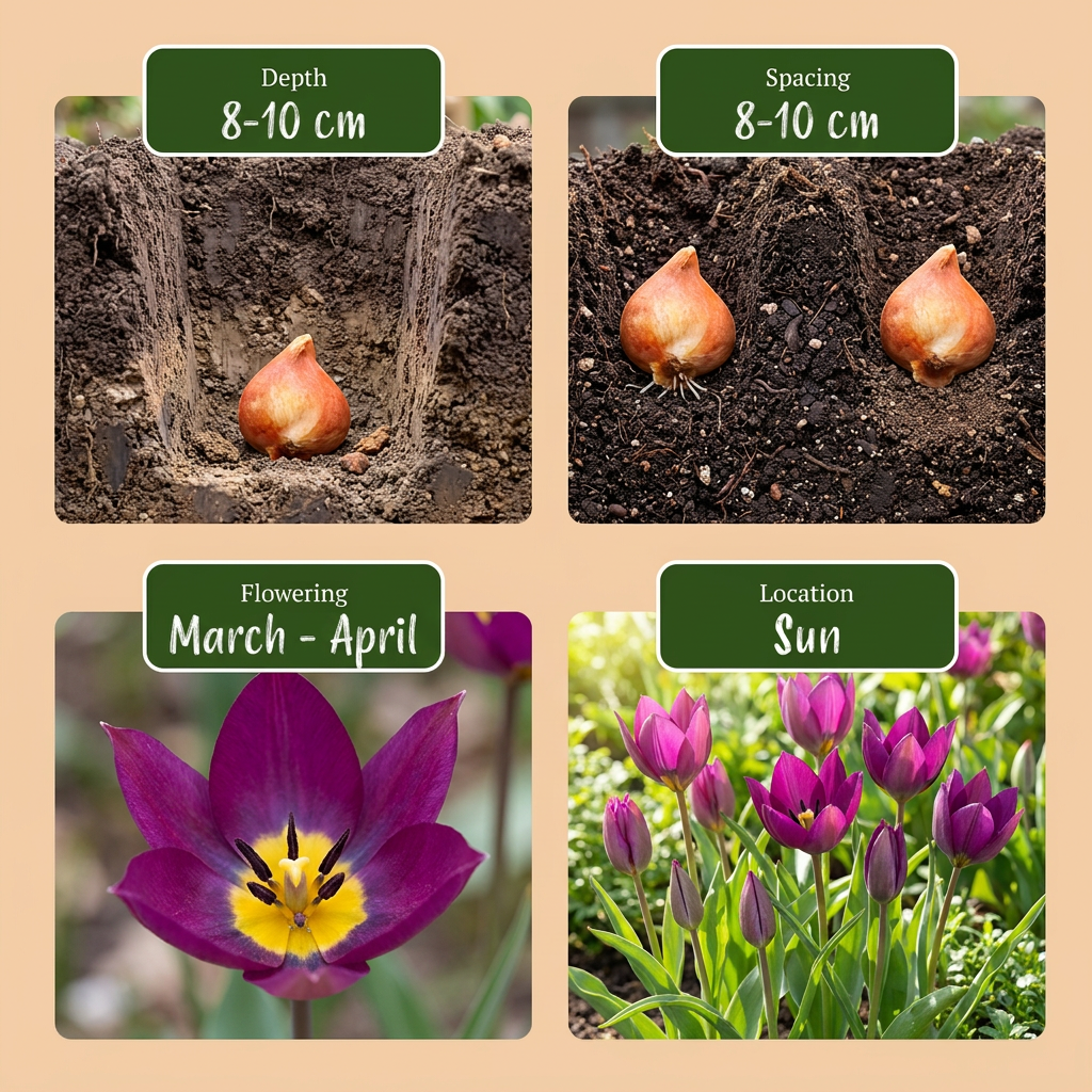 50x Tulipa Persian Pearl - Tulipa Persian Pearl - Viola - Fioritura primaverile - Misura bulbo 6/7