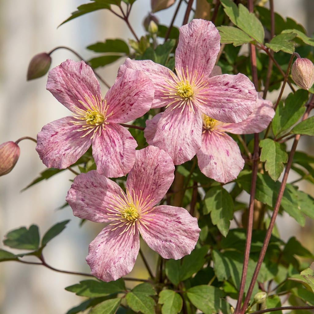 4x Clematis mont. 'Marjorie' - Mountain Clematis - Pink - Climbing plant - Ø9cm - ↕35cm