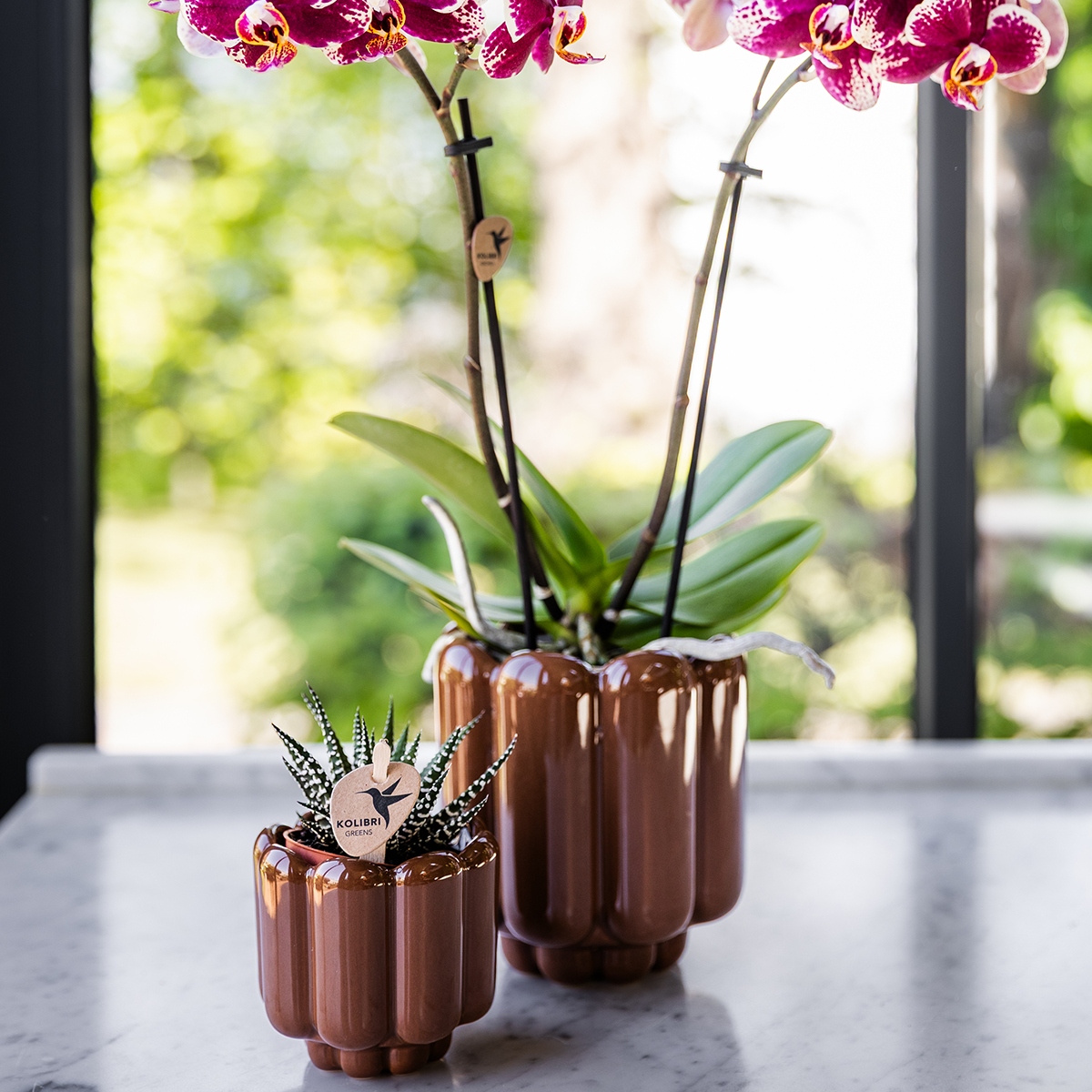 Hummingbird Home | Vaso decorativo Retro Shine - Marrone - Ø9cm