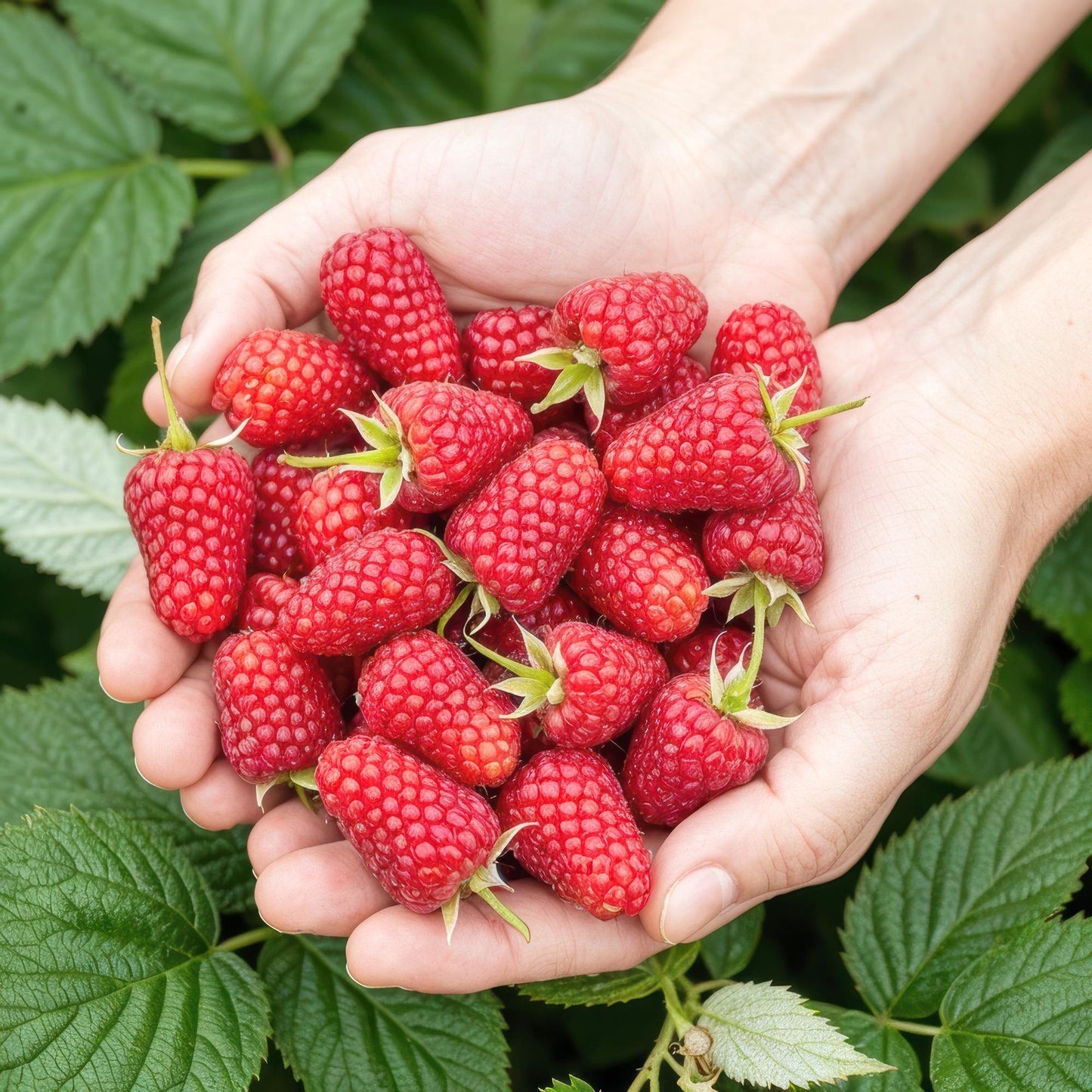 Green boutiQ - Fruit Plants - Raspberry - Rubus idaeus Heritage - Winter Hardy - 3 Plants - 9 cm Pot - Red Raspberry