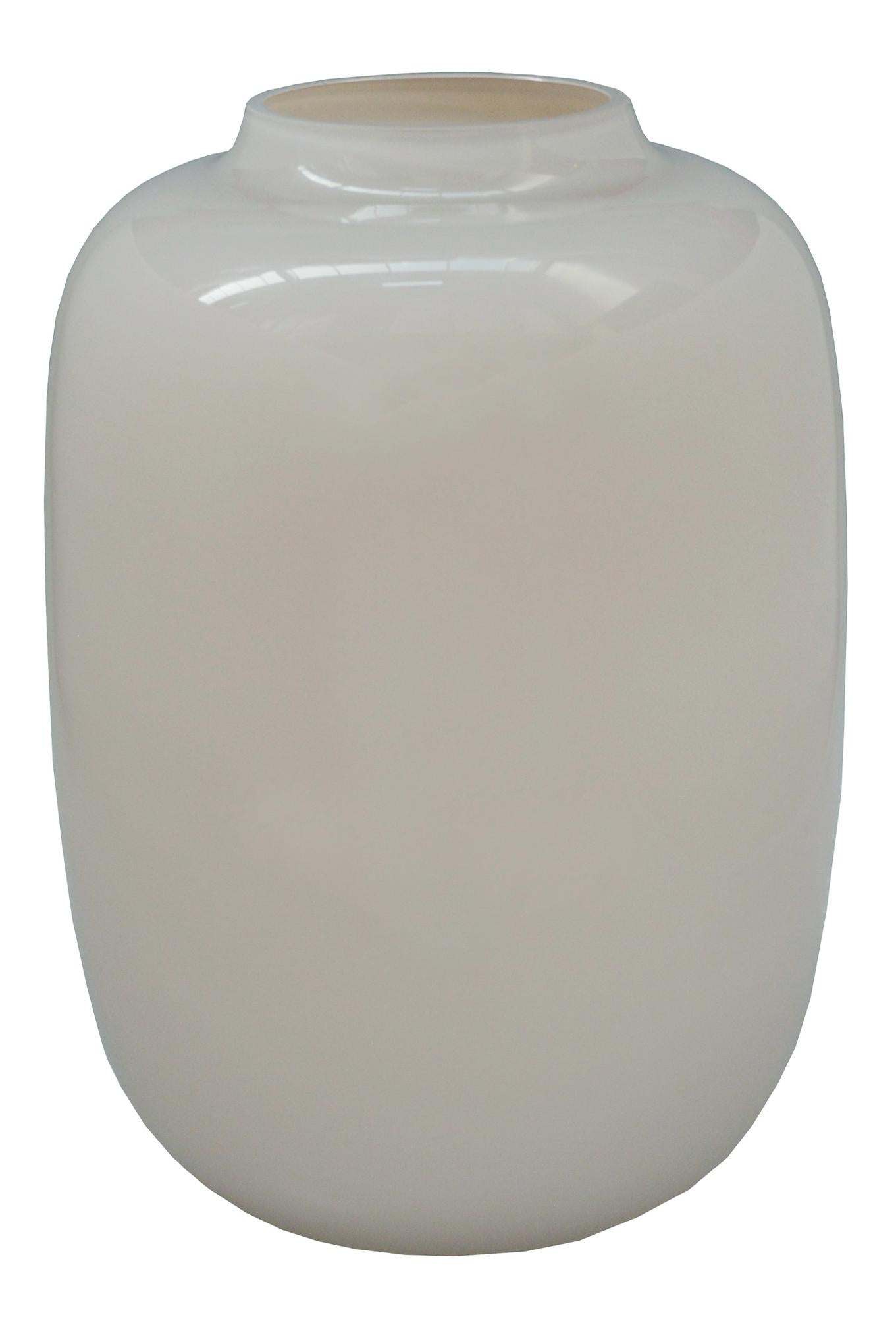 Vase glass - M - H35 W25 -Artic Ivory
