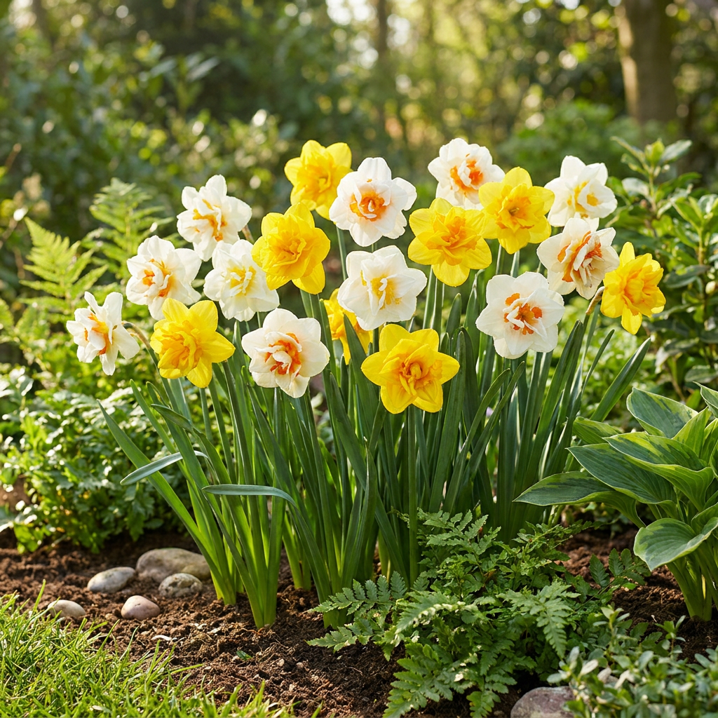 80x Narcissus Double mix - Gevulde narcis mix - Geel en Wit - Voorjaarsbloeier - Bolmaat 12/14