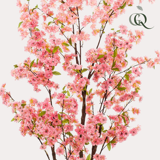 Pianta artificiale - Prunus - Fiore di ciliegio - Rosa - 175 cm
