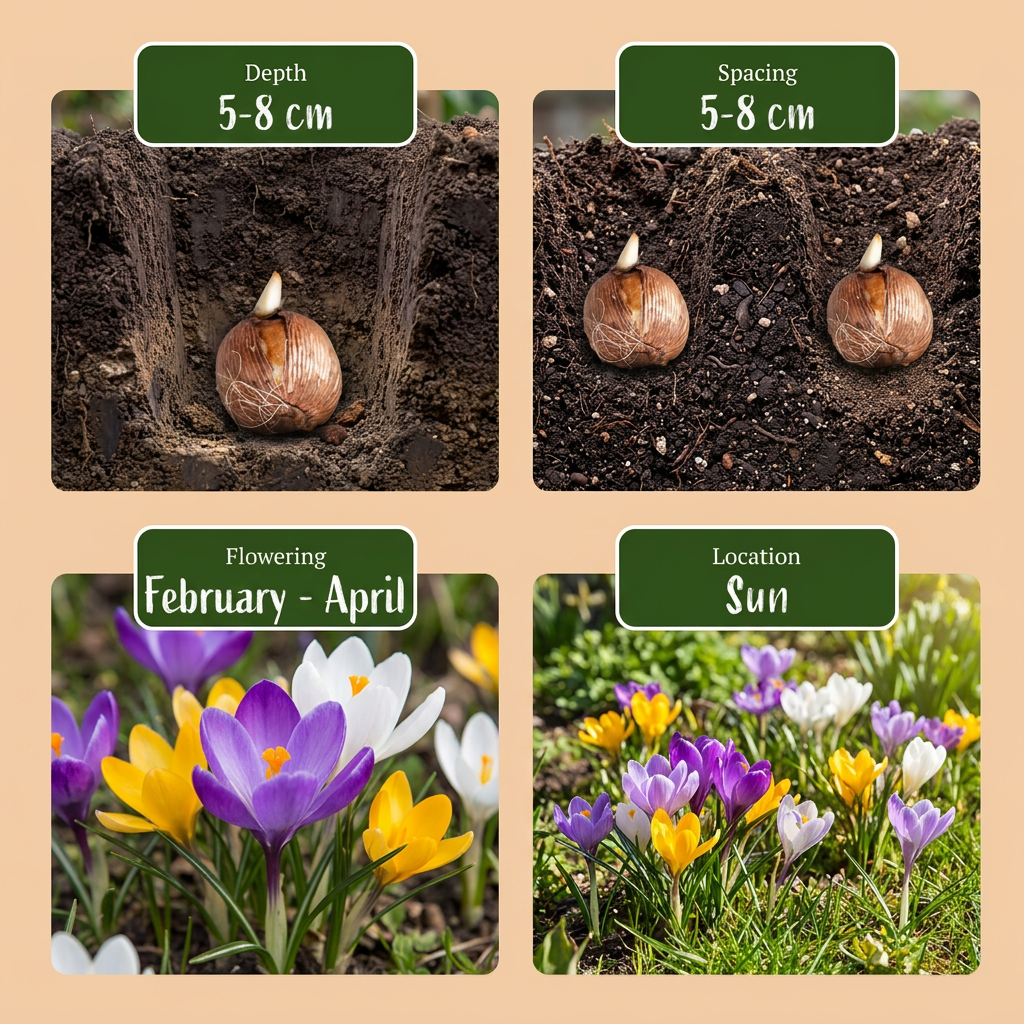 100x Crocus Species mix - Krokus soortenmix - Diversen - Verwilderingsbol - Bolmaat 5/6