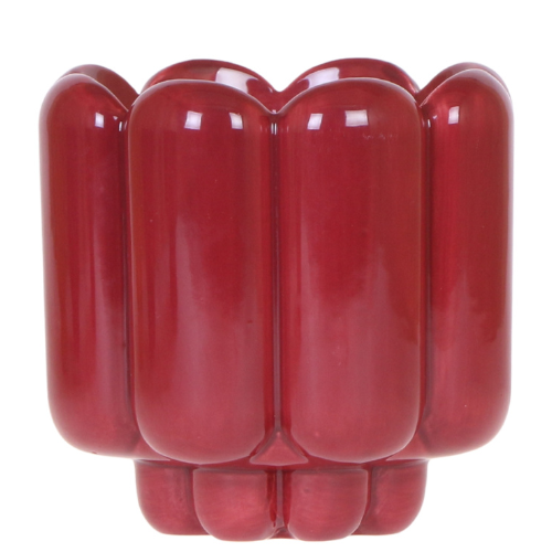 Hummingbird Home | Retro Shine decorative pot - Red - Ø12cm
