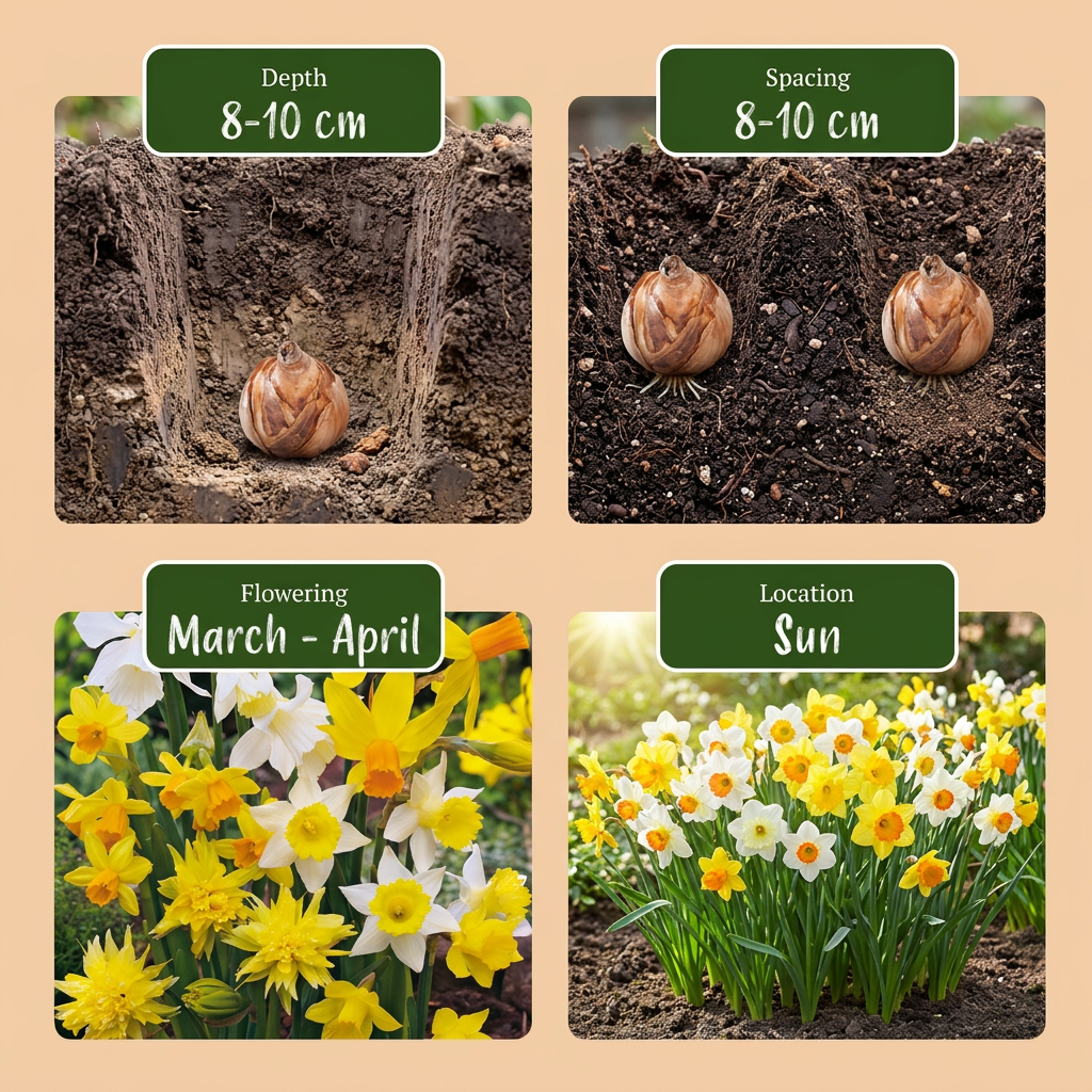 80x Narcissus Botanical Mix - Botanical Daffodil Mix - Yellow and White - Naturalizing Bulb - Bulb size 10/12