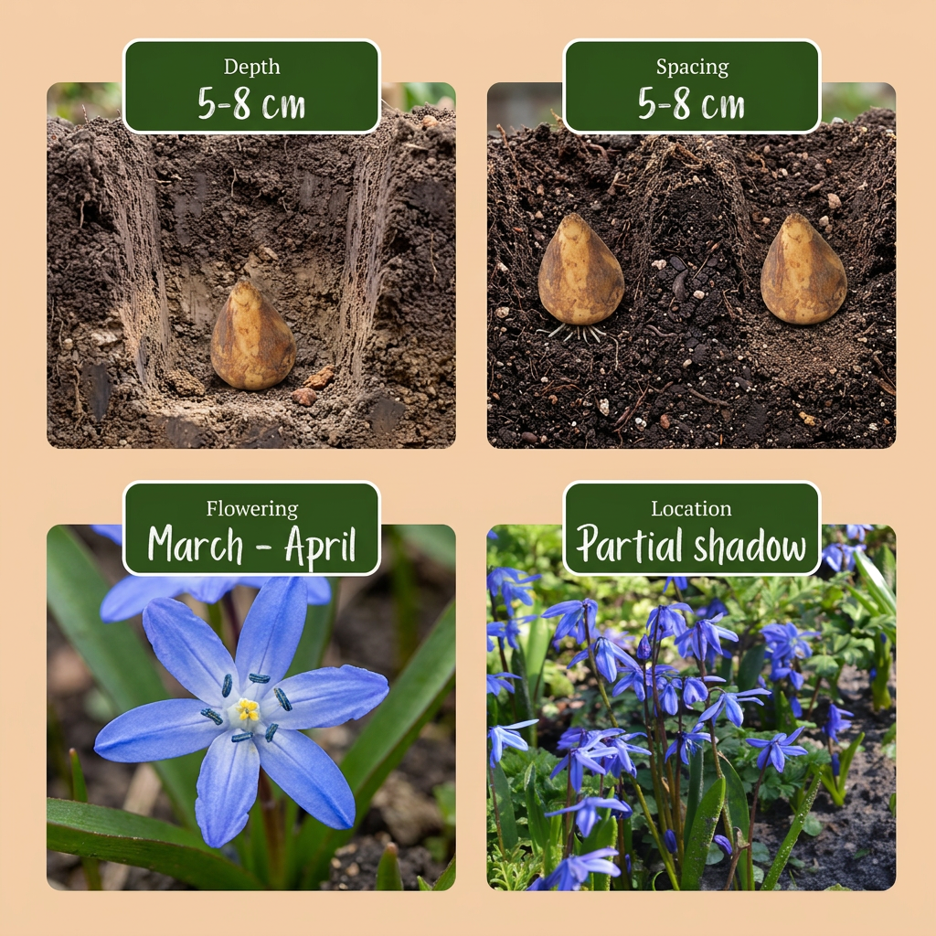 100x Scilla Siberica - Scilla siberica - Blu - Bulbi da naturalizzazione - Calibro 7/8