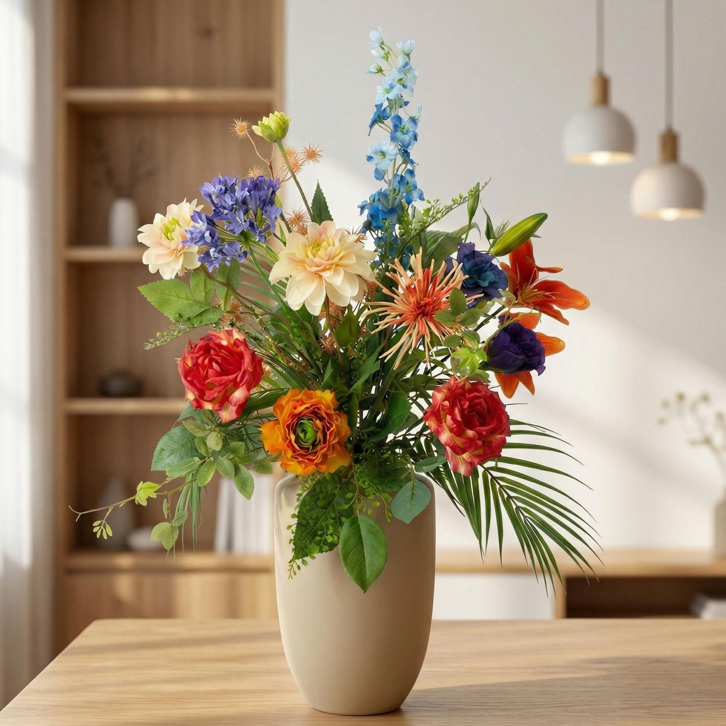 Bouquet di fiori artificiali - Colorful Bloom Deluxe - Real Touch - 70 cm - 18 steli