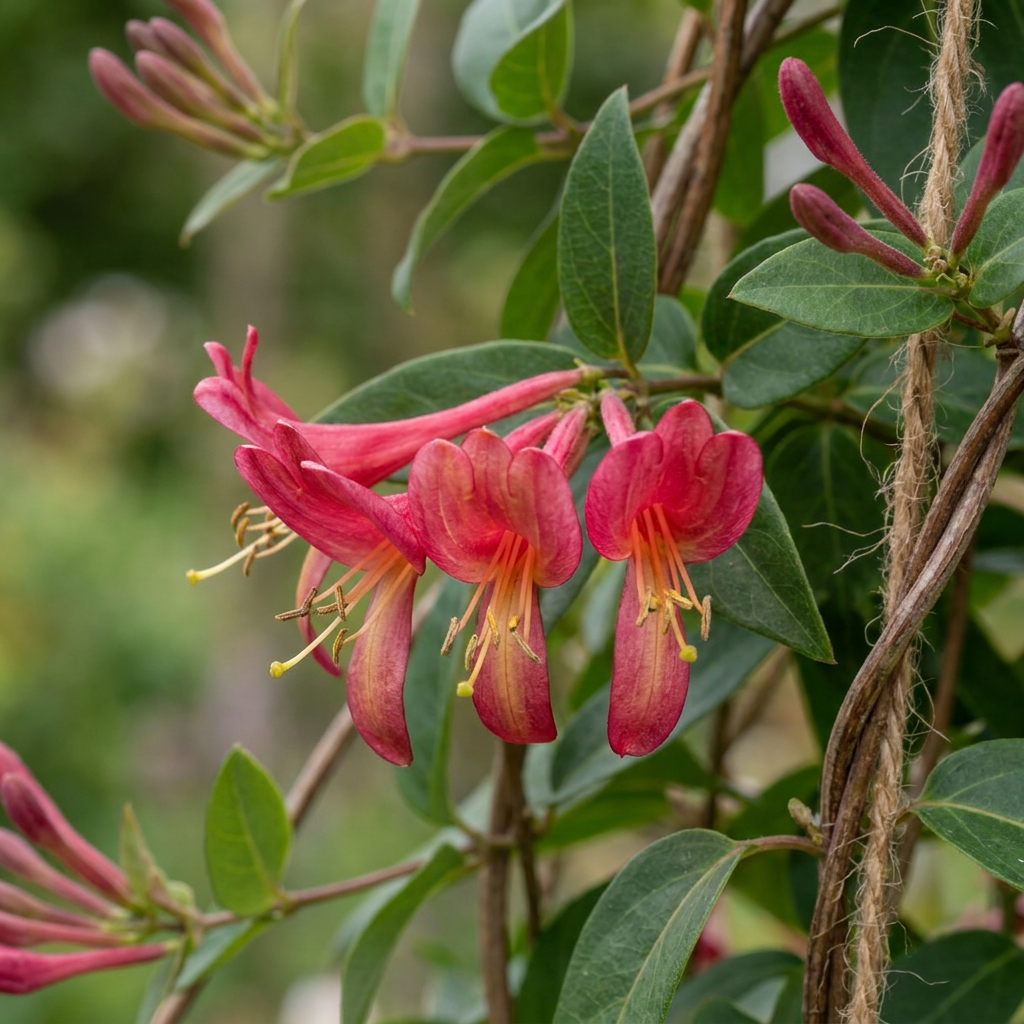 6x Lonicera henryi - Henry's honeysuckle - Yellow - Red - Climbing plant - Ø9cm - ↕35cm