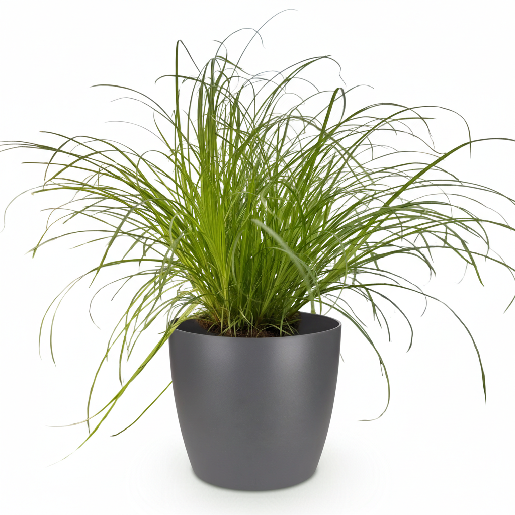 Houseplant - Cyperus alternifolius Zumula - Cat Grass - Pet-Friendly Plant - Green - 1 Plant - with Potter Grey - Pot 12cm - Height 20cm