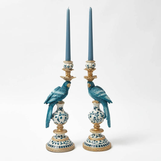 Candlestick - Dutch Blue Parrot ↑ 40 cm - Left