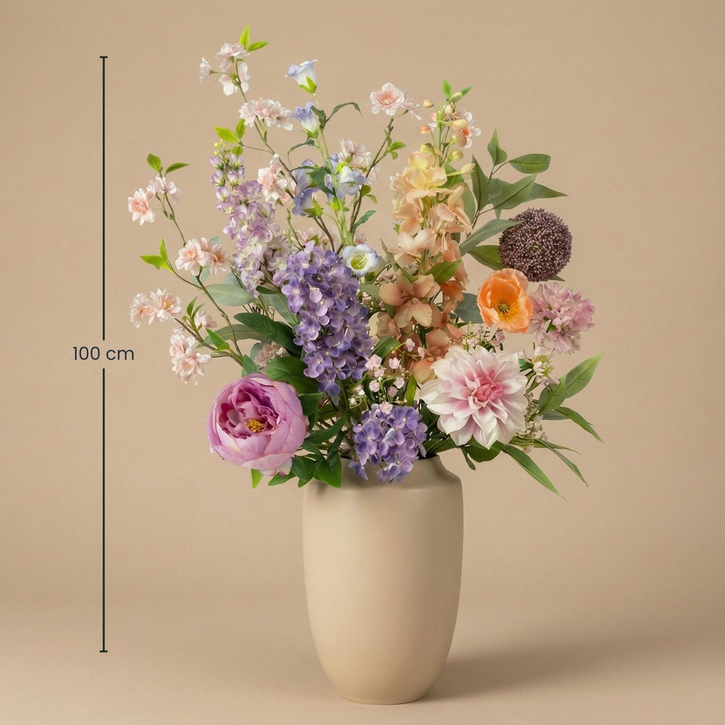 Bouquet di fiori artificiali - Pastel Meadow Deluxe - Real Touch - 15 steli - ↑ 100 cm