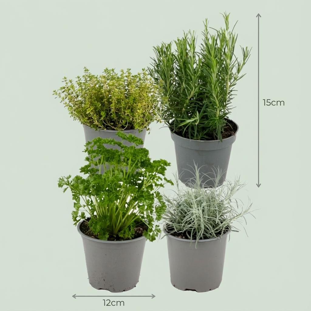 Italian Herb Mix - 4 Pieces - Ø 12 cm - Height: 12-15 cm