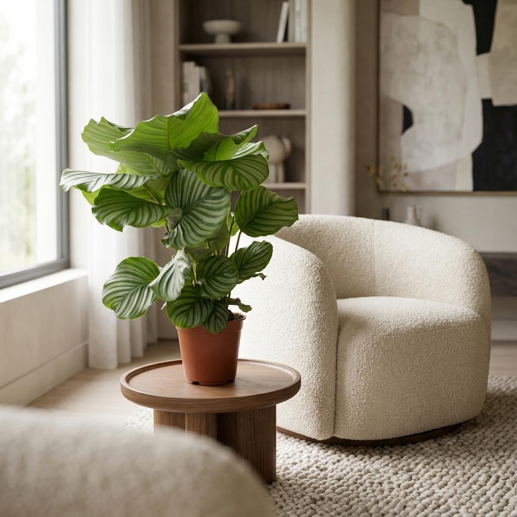 Calathea Orbifolia - Ø 19 cm - Altezza: 60cm