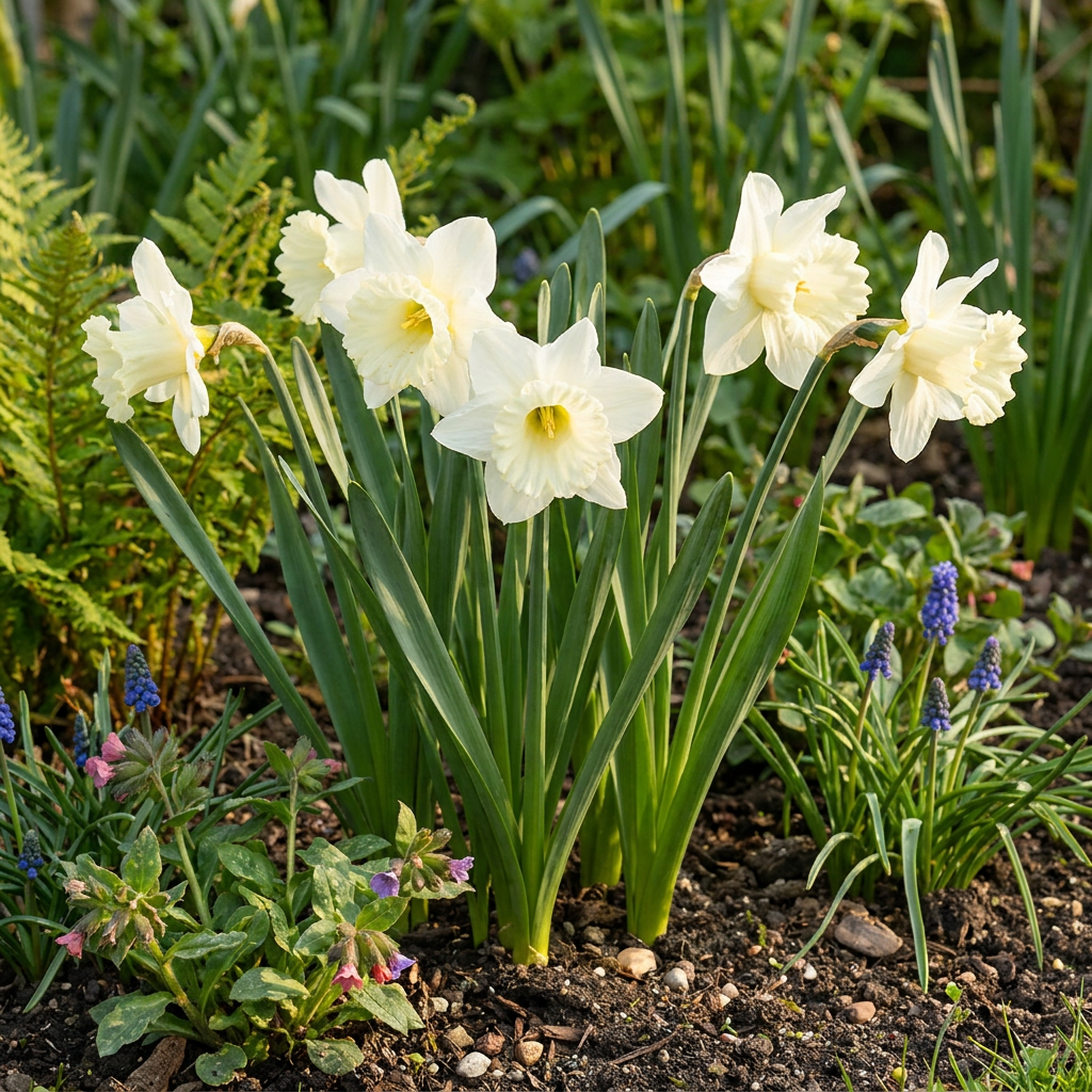 30x Narcissus Mount Hood - Trombetta - Bianco - Fioritura primaverile - Calibro 10/12