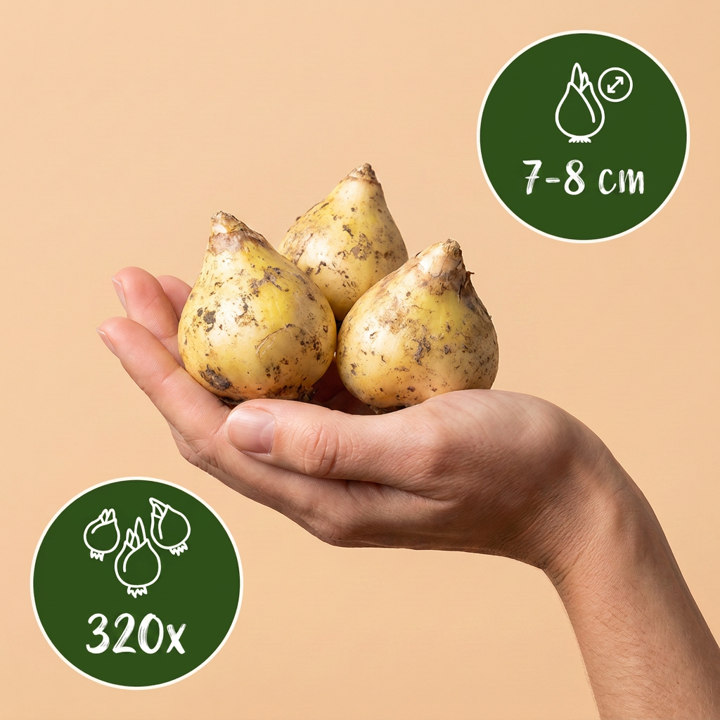 320x Hyacinthoides Hispanica mix - Giacinto selvatico spagnolo mix - Varie - Bulbo da naturalizzazione - Calibro 7/8