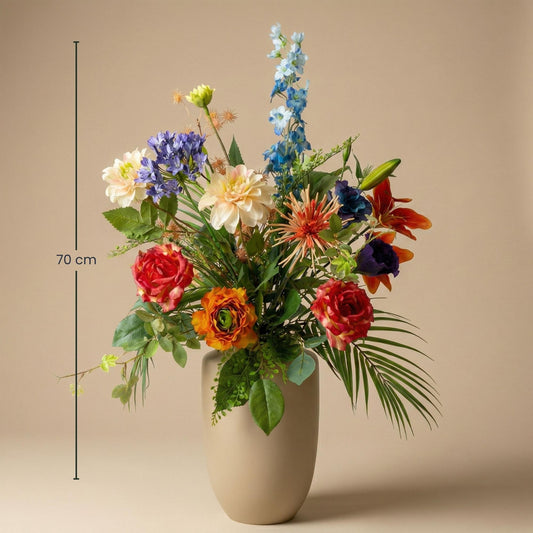 Artificial Flower Bouquet - Colorful Bloom Deluxe - Real Touch - 70 cm - 18 Stems