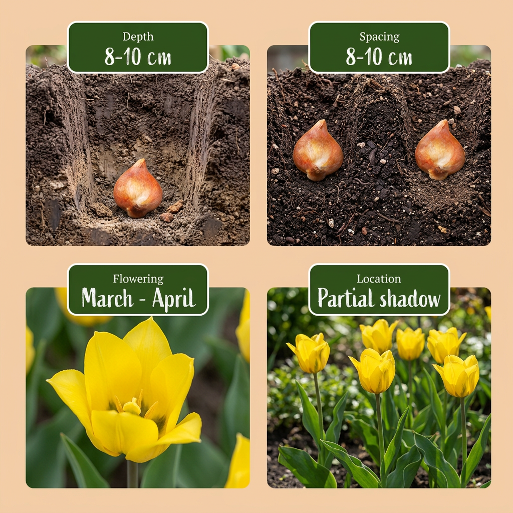 160x Tulipa Sylvestris - Tulipano selvatico - Giallo - Bulbo da naturalizzazione - Calibro 5/6