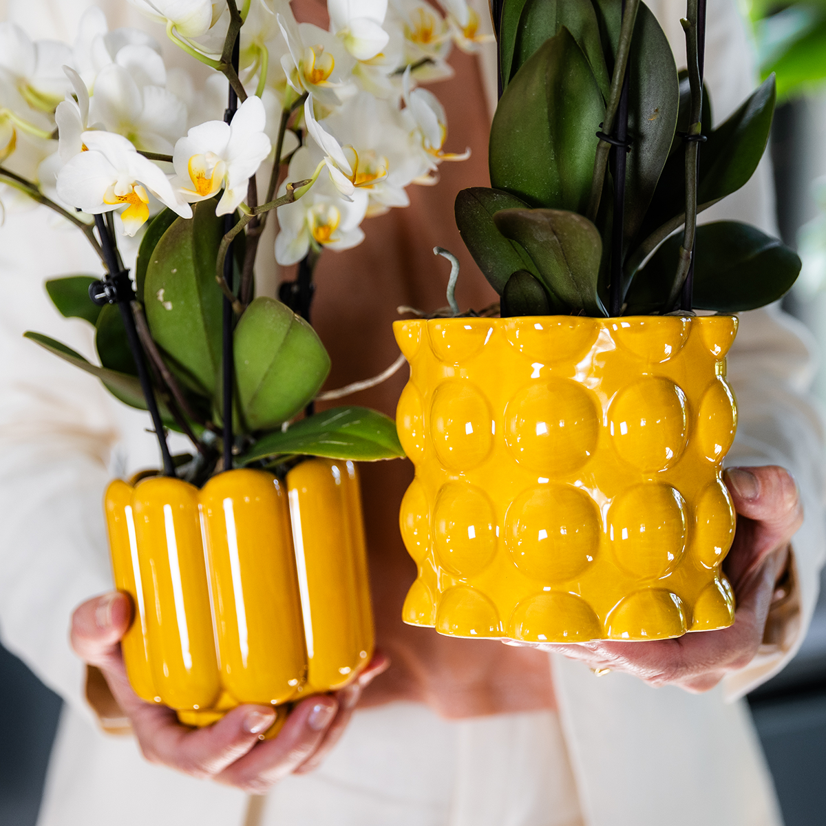 Hummingbird Home | Retro Shine decorative pot - Yellow - Ø9cm