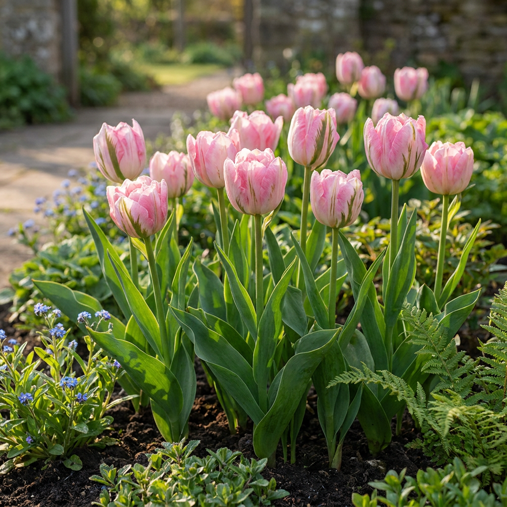 24x Tulipa Double Pink - Tulipano doppio rosa - Rosa - Fioritura primaverile - Dimensione del bulbo 11/12