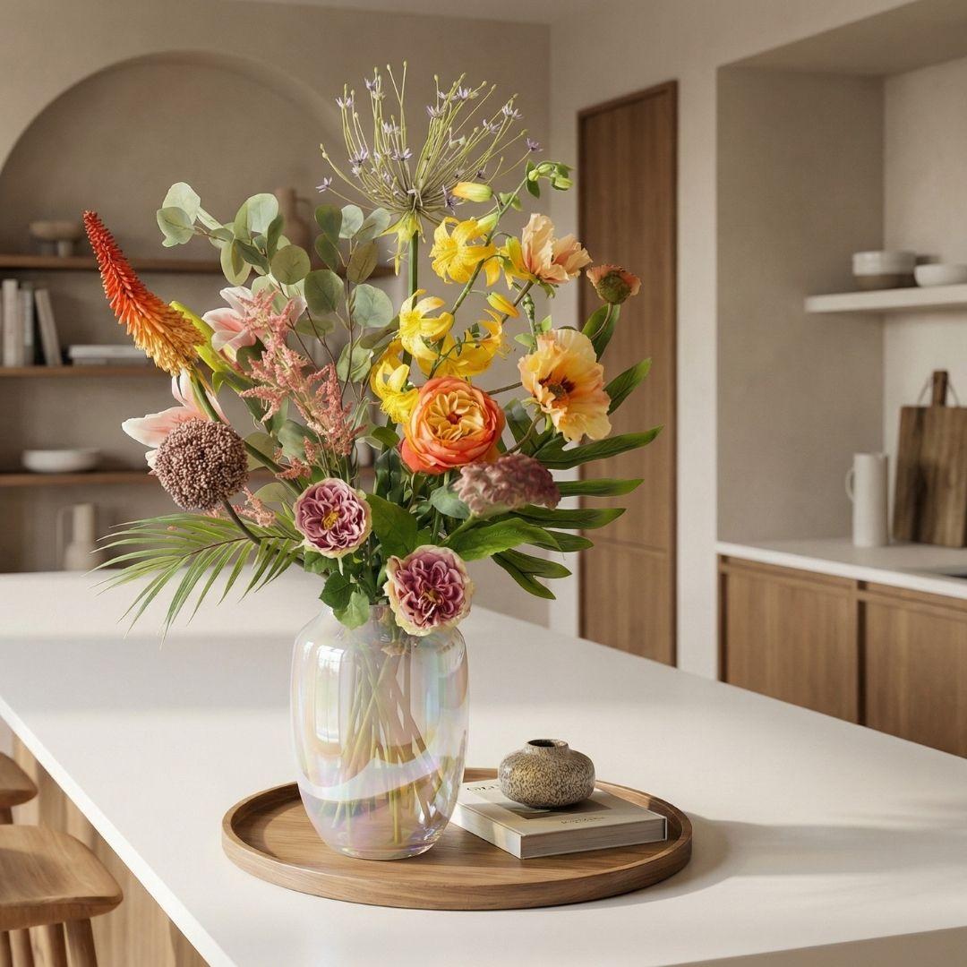 Kunstbloemen boeket - Tropical Chic Deluxe - Real Touch - 13 stelen - ↑ 105 cm