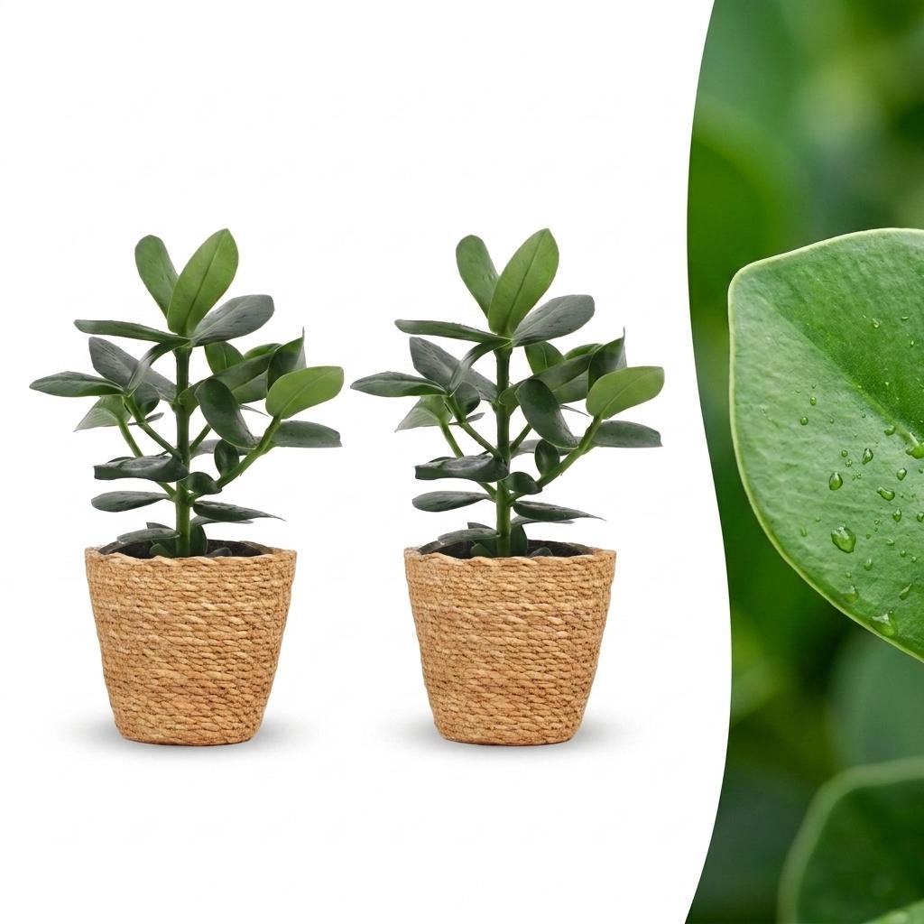Clusia Princess - Clusia - 2 Plants - with Basket - Pot 12cm - Height - 40cm