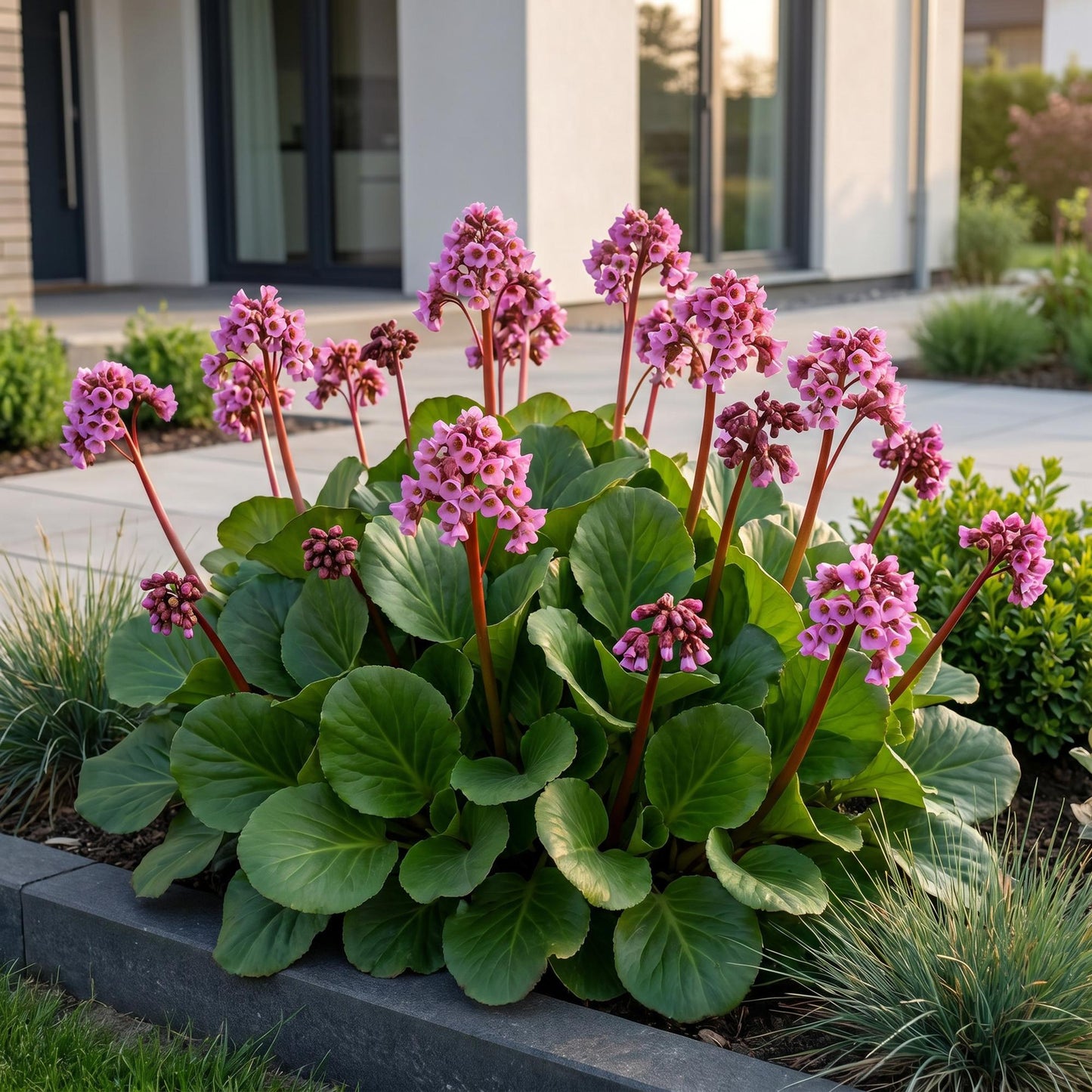 Pianta perenne - Bergenia cordifolia - Pianta della bergenia - Ombra - Rosa - 6 piante - Vaso 11 cm - Altezza 15-25 cm
