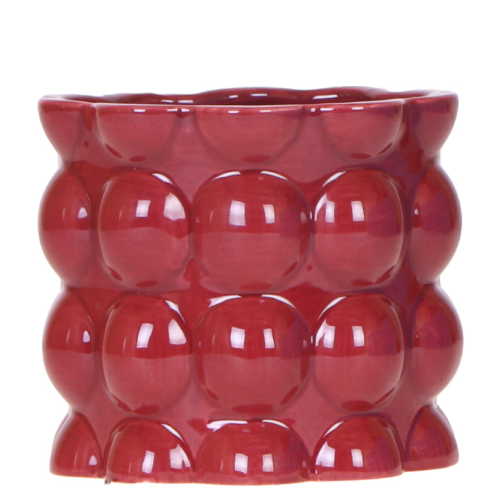 Hummingbird Home | Cotton Shine decorative pot - Red - Ø12cm